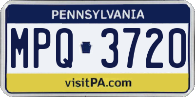 PA license plate MPQ3720