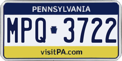 PA license plate MPQ3722