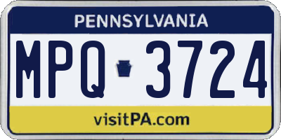 PA license plate MPQ3724