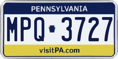 PA license plate MPQ3727