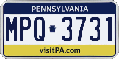 PA license plate MPQ3731