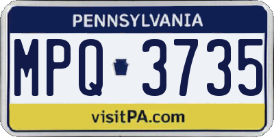 PA license plate MPQ3735