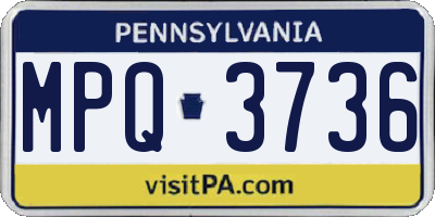 PA license plate MPQ3736
