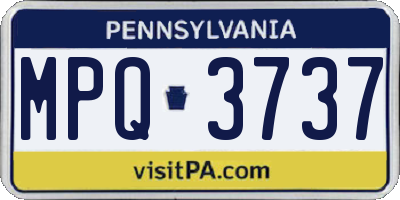PA license plate MPQ3737