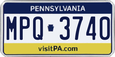 PA license plate MPQ3740