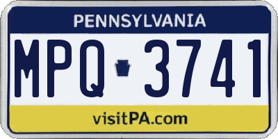 PA license plate MPQ3741