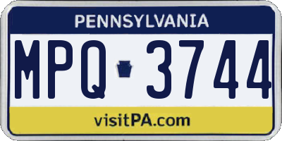 PA license plate MPQ3744