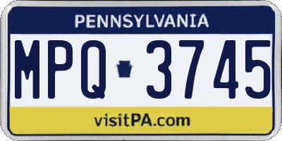 PA license plate MPQ3745