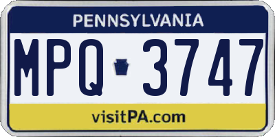 PA license plate MPQ3747