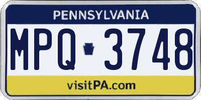 PA license plate MPQ3748