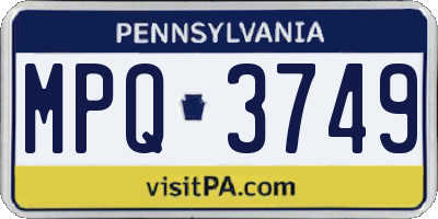 PA license plate MPQ3749