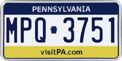 PA license plate MPQ3751