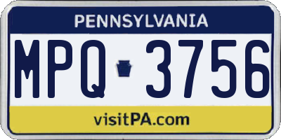 PA license plate MPQ3756