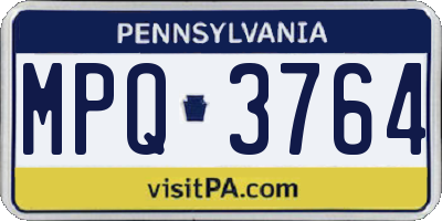 PA license plate MPQ3764