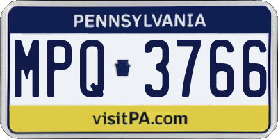 PA license plate MPQ3766