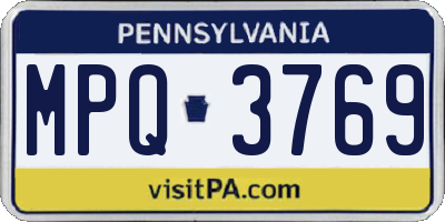 PA license plate MPQ3769