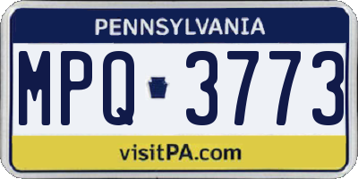 PA license plate MPQ3773