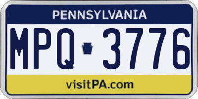PA license plate MPQ3776