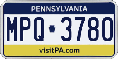 PA license plate MPQ3780