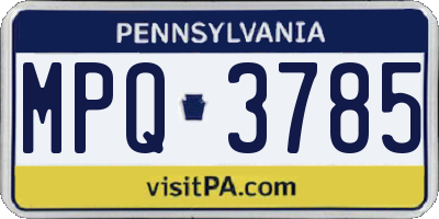 PA license plate MPQ3785