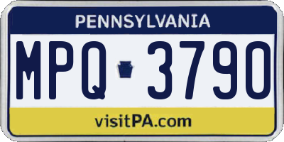 PA license plate MPQ3790