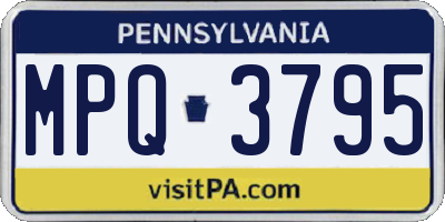 PA license plate MPQ3795
