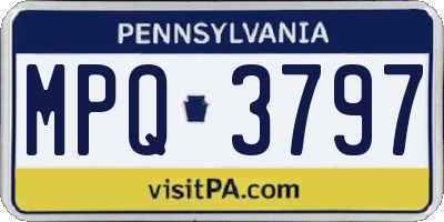 PA license plate MPQ3797