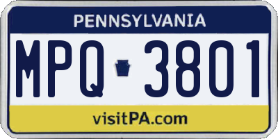 PA license plate MPQ3801