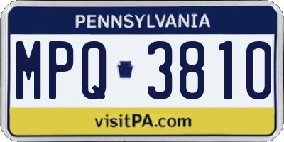 PA license plate MPQ3810
