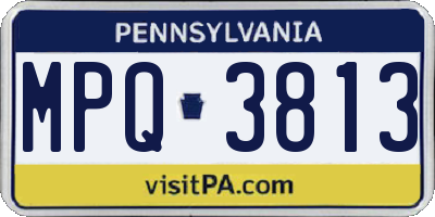 PA license plate MPQ3813