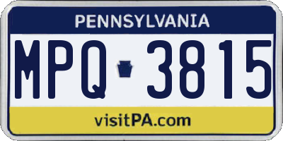 PA license plate MPQ3815