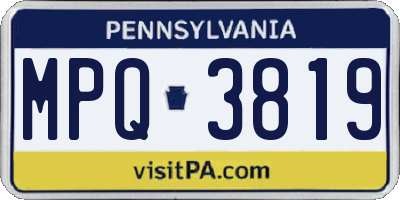 PA license plate MPQ3819