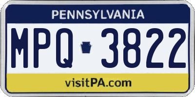 PA license plate MPQ3822