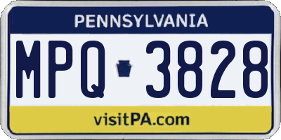 PA license plate MPQ3828