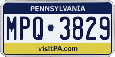 PA license plate MPQ3829