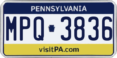 PA license plate MPQ3836