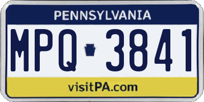 PA license plate MPQ3841