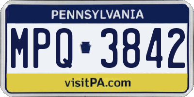PA license plate MPQ3842