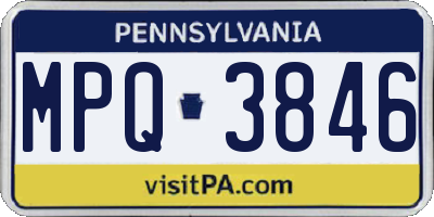 PA license plate MPQ3846