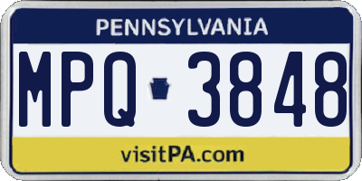 PA license plate MPQ3848