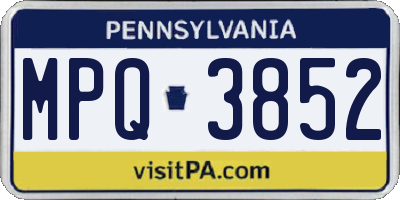 PA license plate MPQ3852
