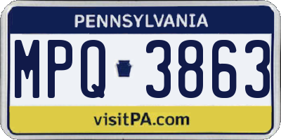 PA license plate MPQ3863