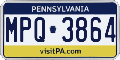 PA license plate MPQ3864