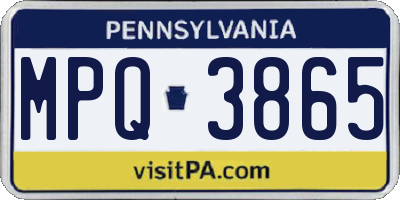 PA license plate MPQ3865