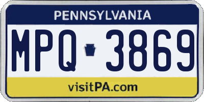 PA license plate MPQ3869