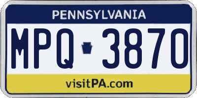 PA license plate MPQ3870