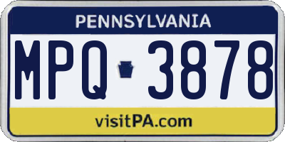 PA license plate MPQ3878