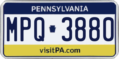 PA license plate MPQ3880