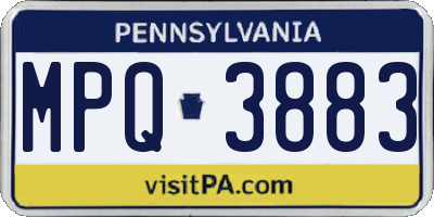 PA license plate MPQ3883