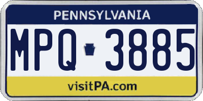 PA license plate MPQ3885